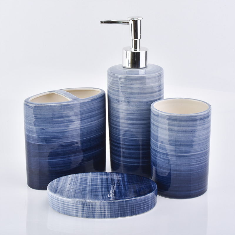 синий белый градиент керамические наборы для ванной