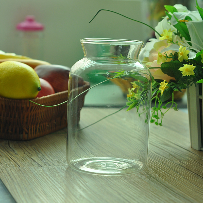 vaso di vetro borosilicato con coperchio
