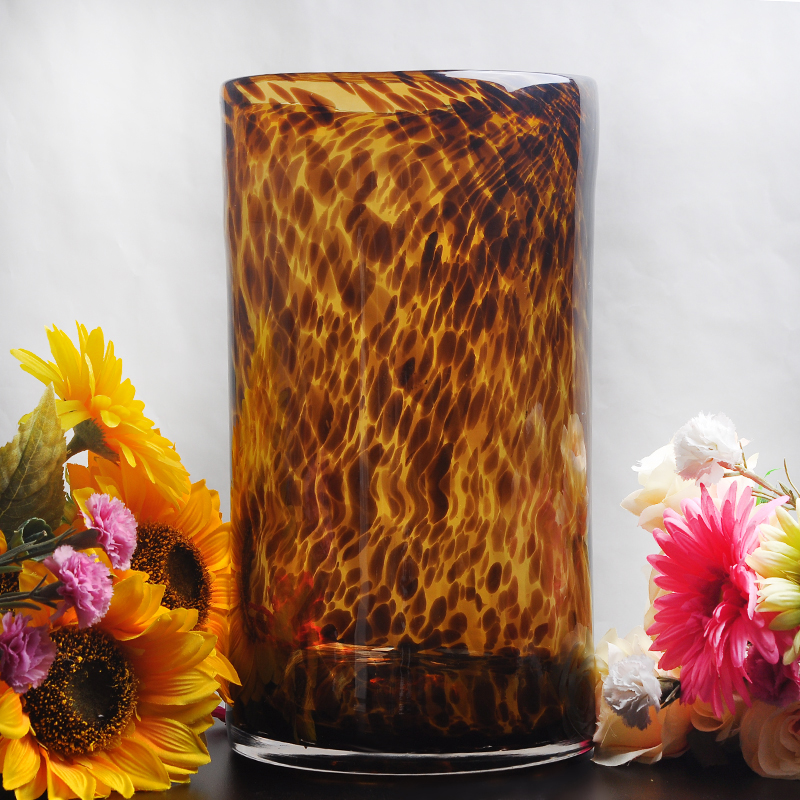 tubé bougie vase en verre