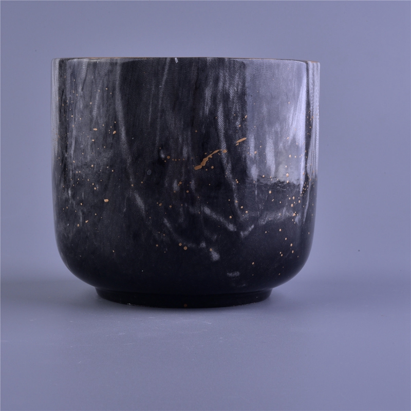 Tarco de vela de cerámica con diseño de mármol al por mayor