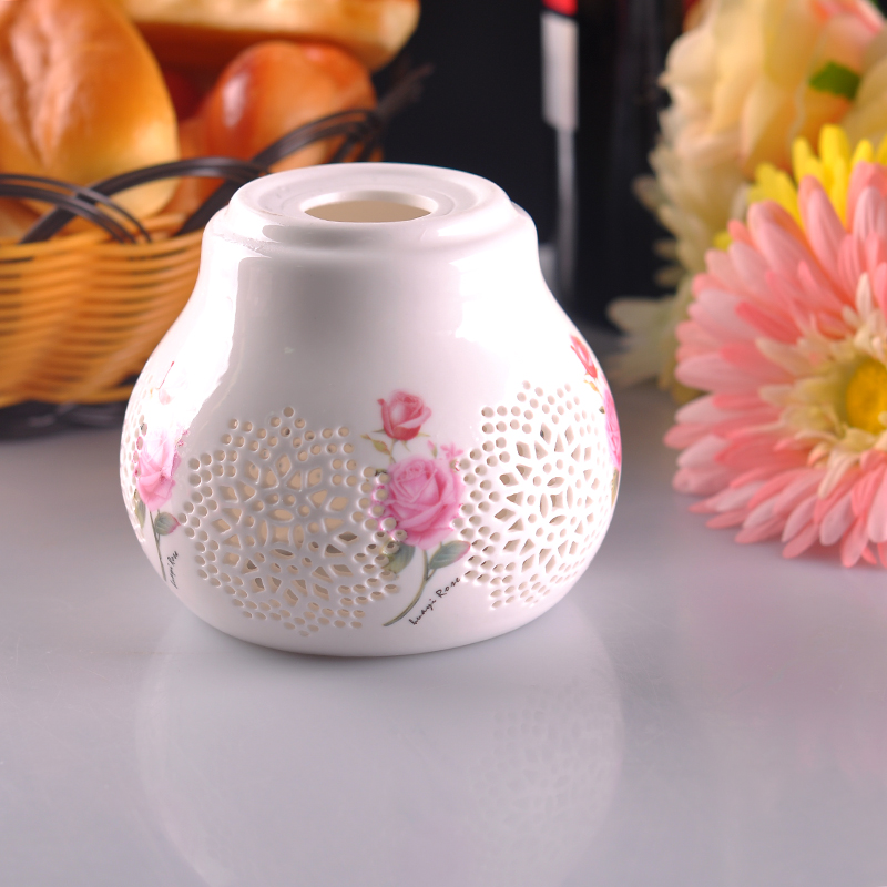 fatto in Cina ceramica bianca vaso di candela