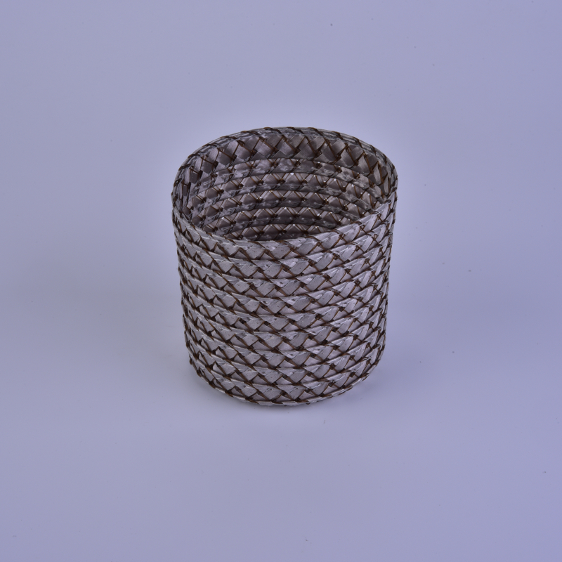 ceramic knit pattern candle holder
