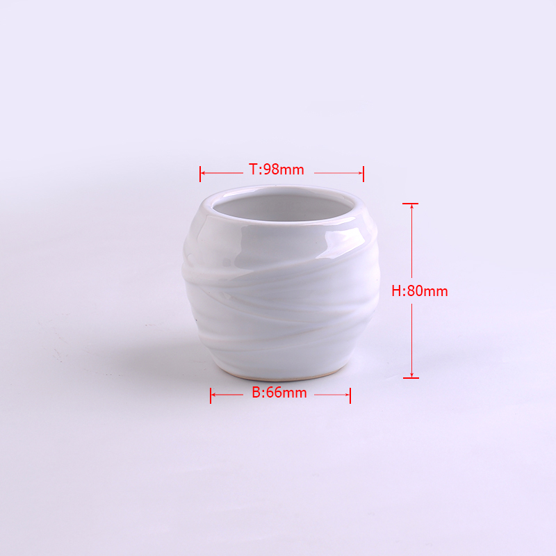 Keramik weiß Verglasung Teelichthalter