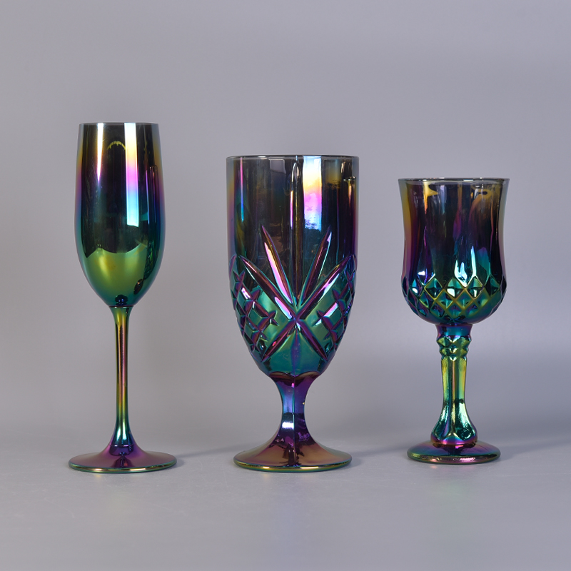 menukar kaca berwarna-warni flute wain kaca globlet