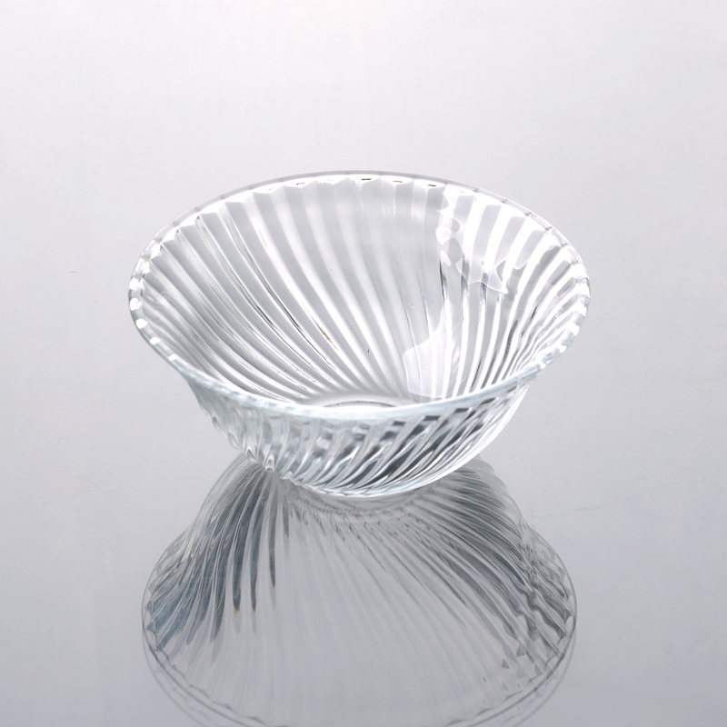 clear glass bowl with color box