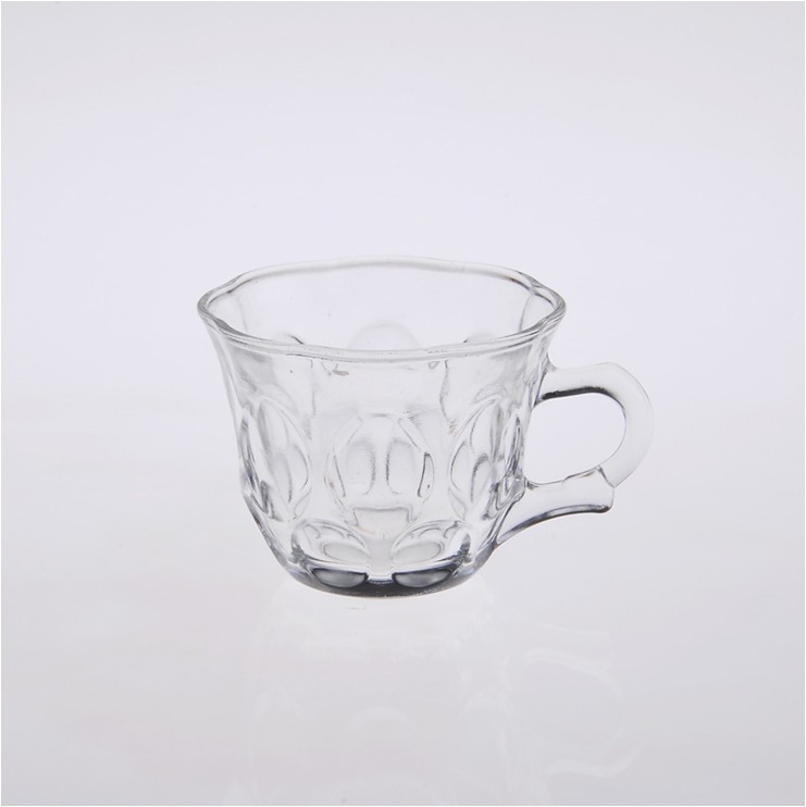 clear glass coffee with handle