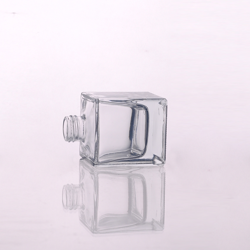 clear square glass perfume bottle