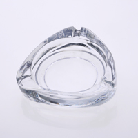 clear triangle glass ashtray