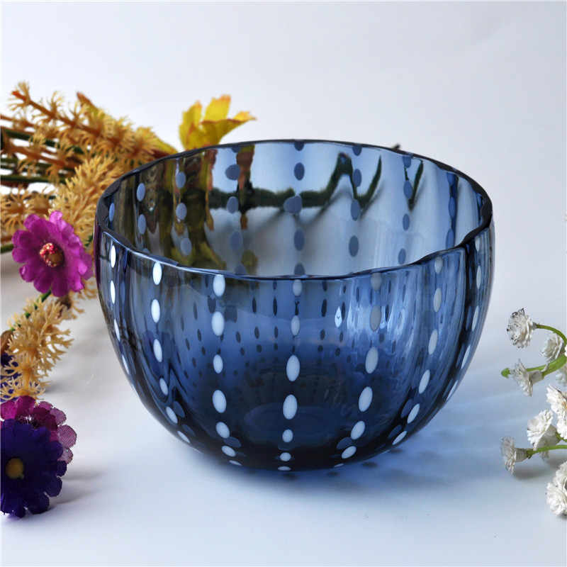 colorful glass material candle bowl
