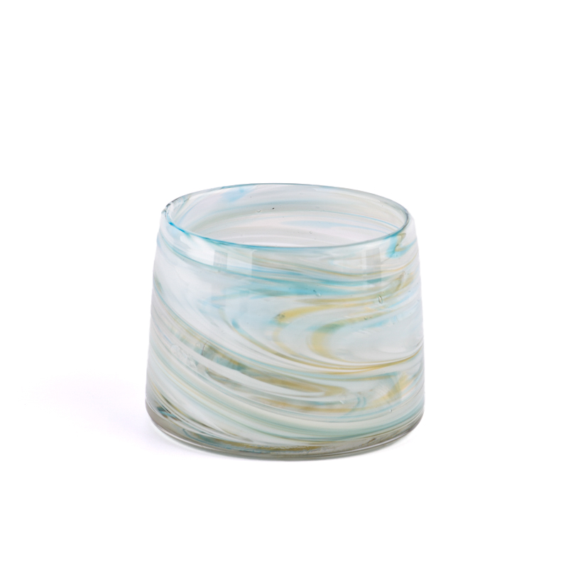 colorful hand blown glass candle vessel luxury candle containers