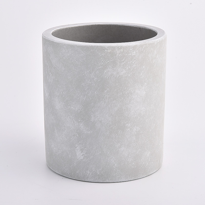 concrete cylinder candle vessel nature color