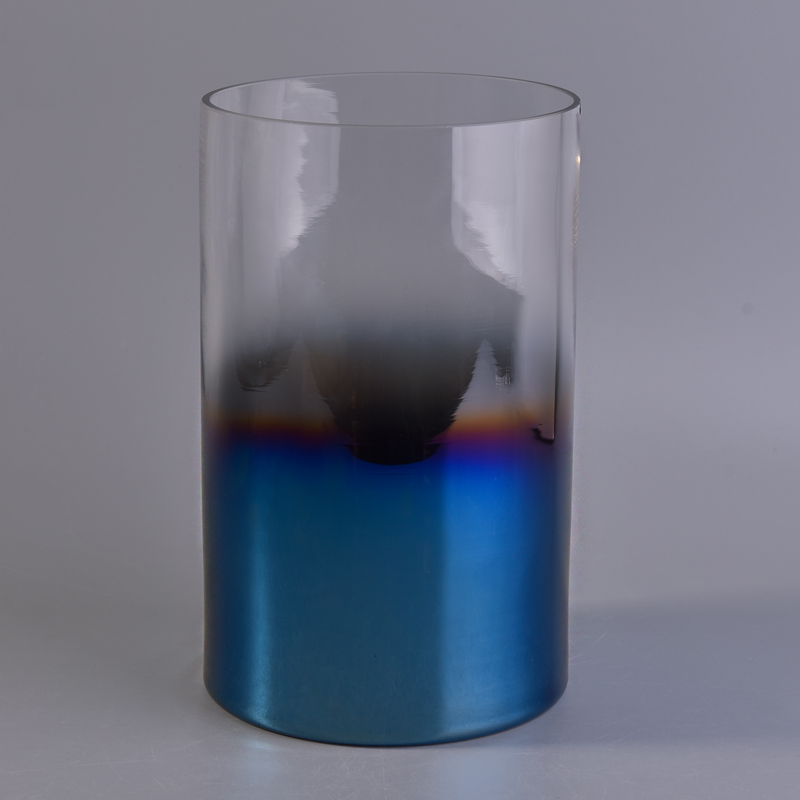 porta-copos de vidro de iridescência de cilindro