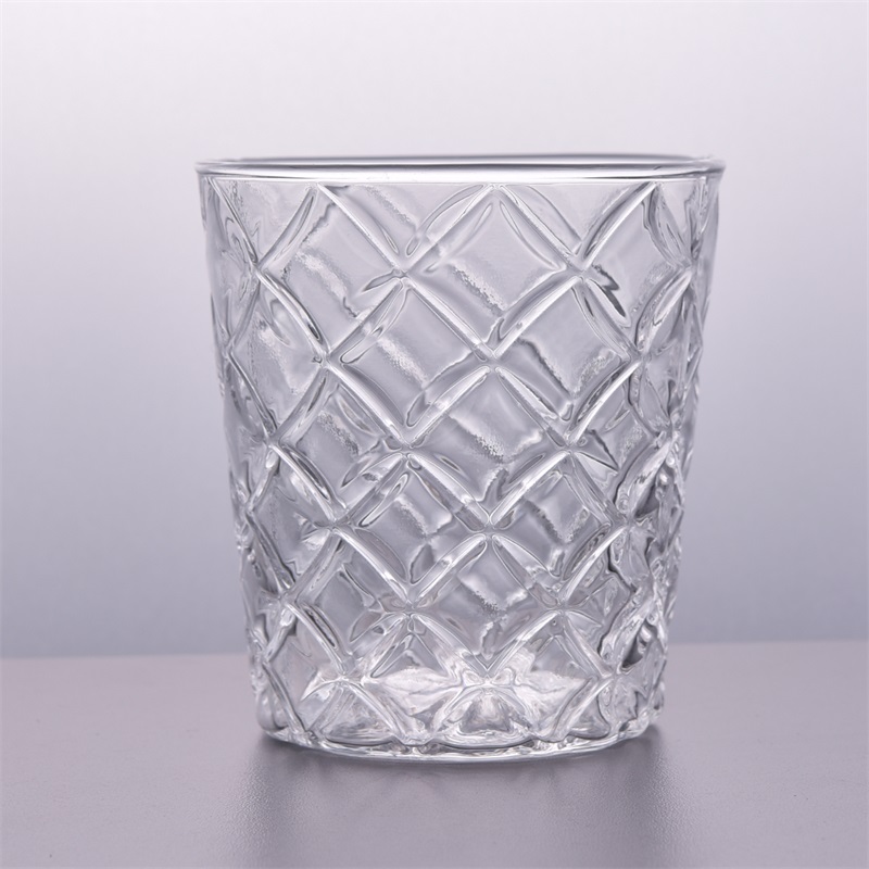 diamante padrão vidro claro suportes de vela atacadista