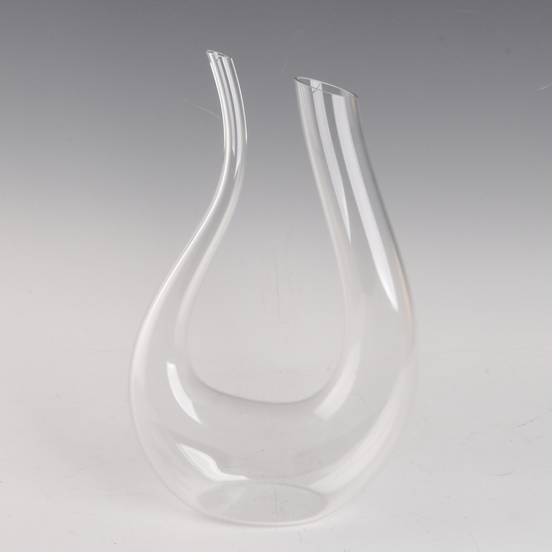 double mouth clear glass decanter