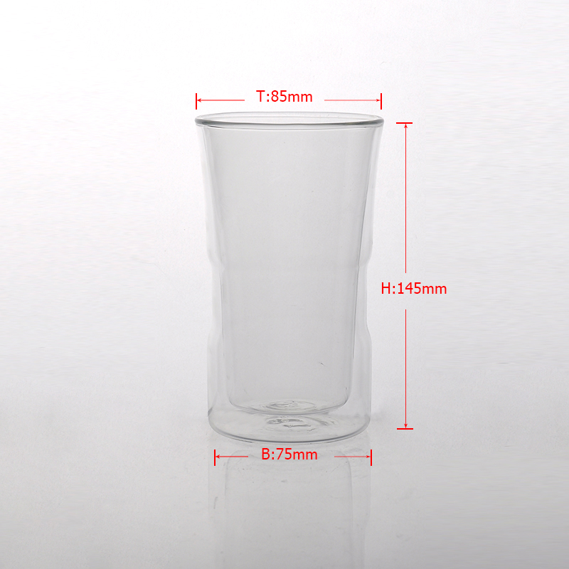 doble pared de consumición de la suavidad al por mayor de vidrio de borosilicato