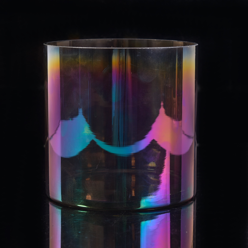 verre de porte bougie avec des couleurs brillantes de galvanoplastie