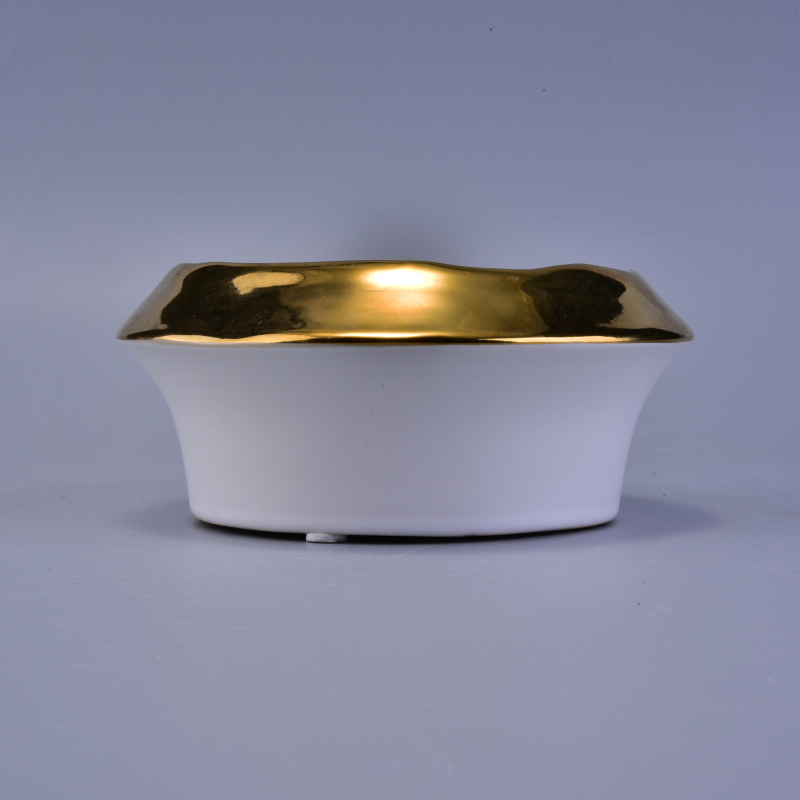 electroplating inside white glaze outside ceramic candle jar