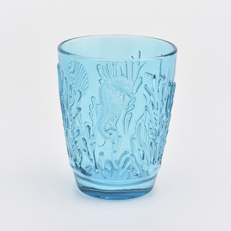 Vela de cristal en relieve tarros para decorativos para el hogar