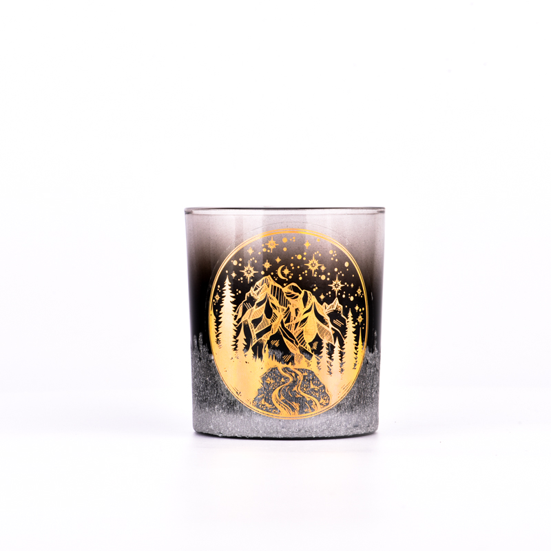 jarro de vela de vidro vazio com logotipo personalizado para o Natal