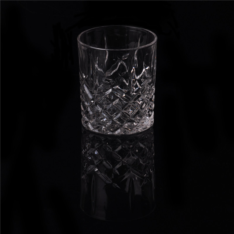 engraved glass candle jar