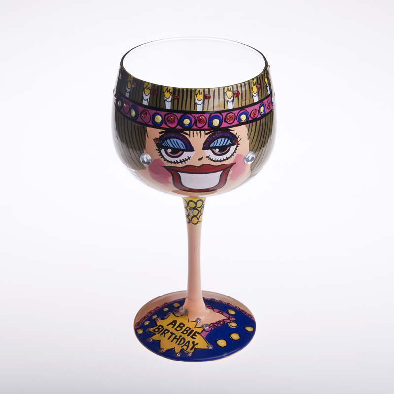 rosto pintado de vidro martini