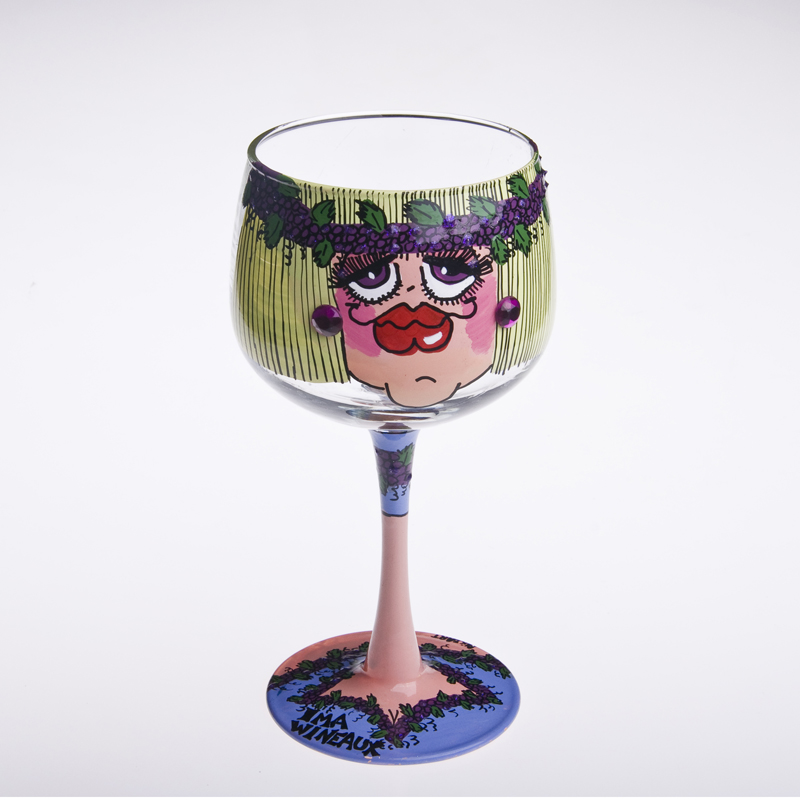 gruba kobieta malowane szkło martini