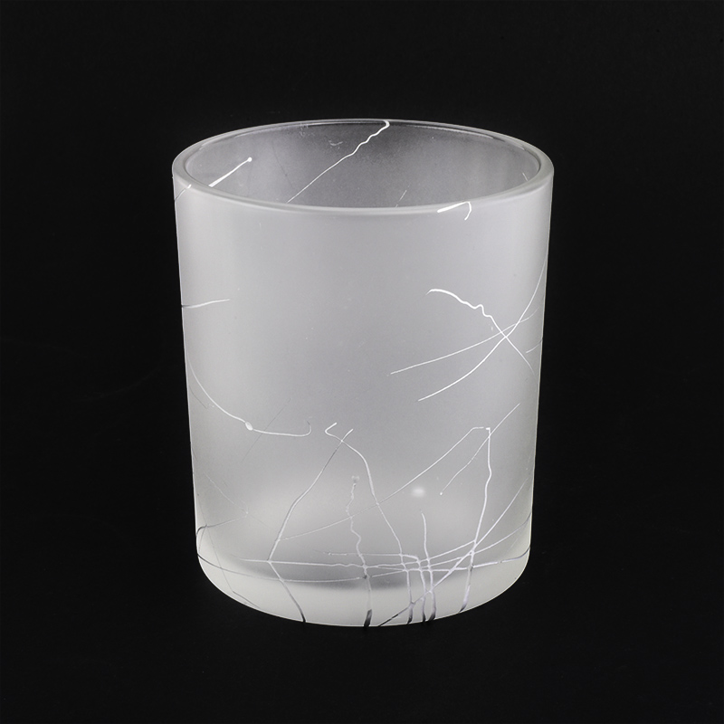 frosted 12 oz glass lilin vessel