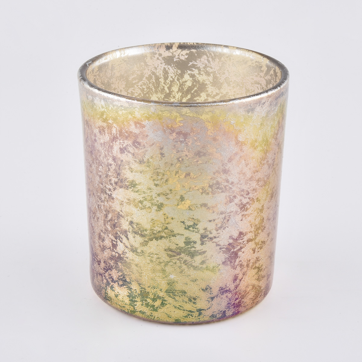 Bougies de verre avec décorations colorées