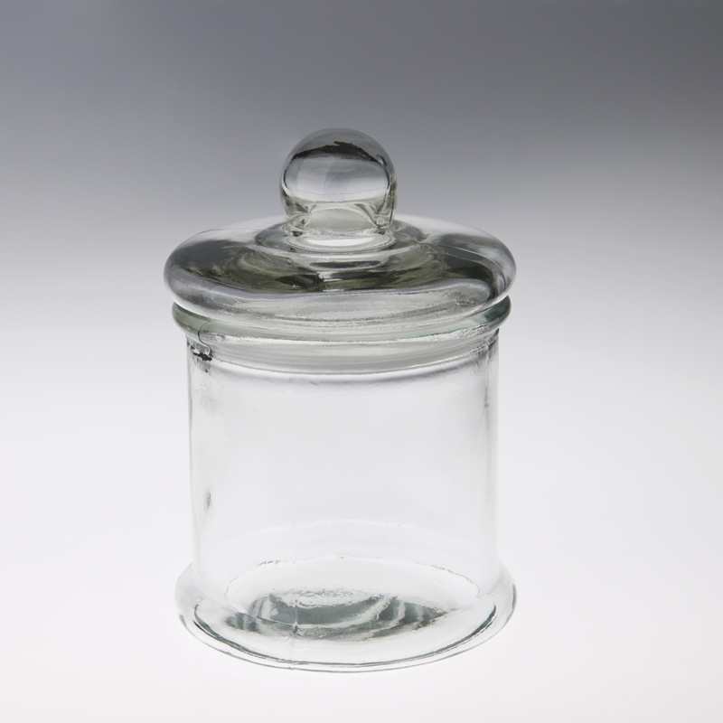 vaso di vetro con coperchio in acciaio inox