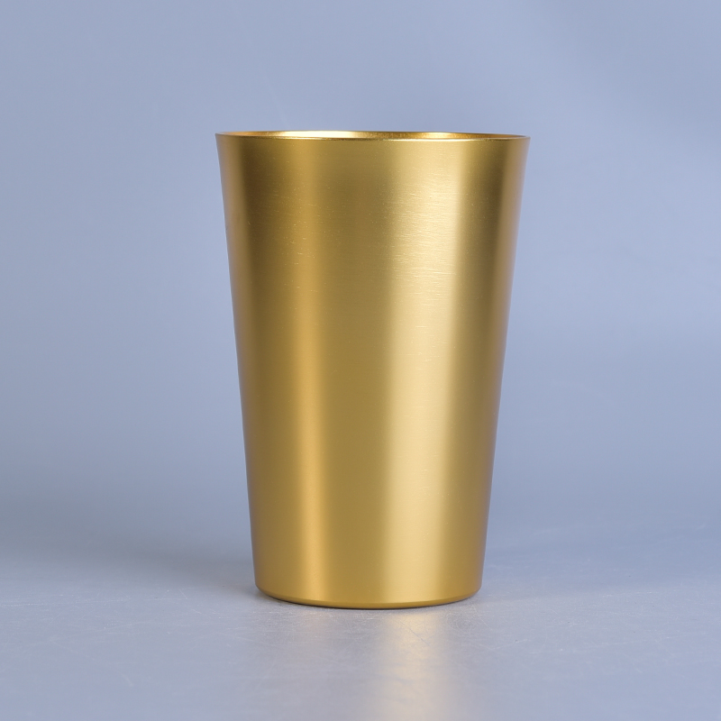 gold color alumium metal votive candle holder