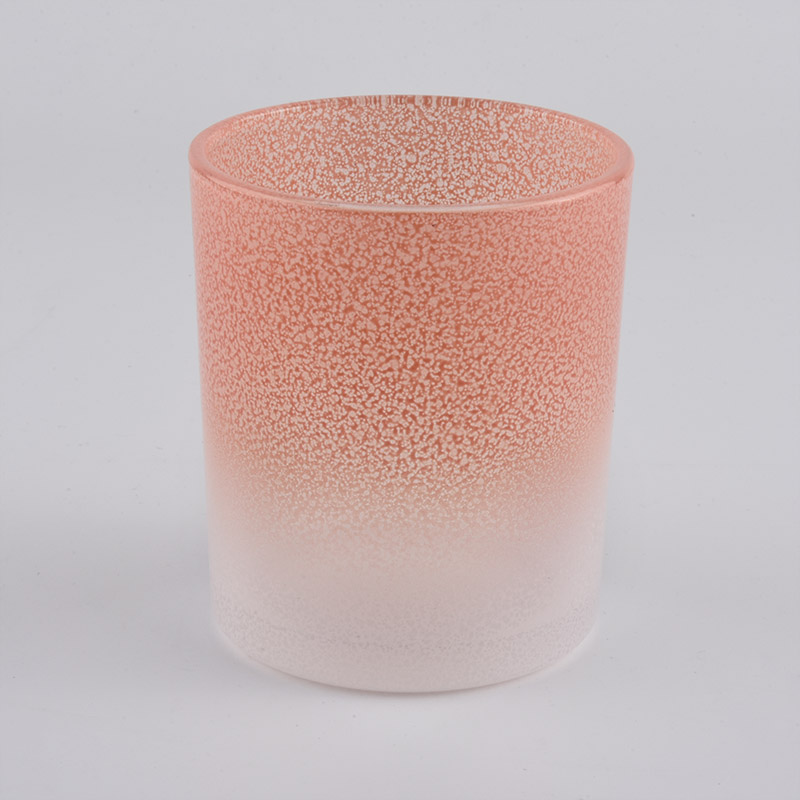 glass candle holder with shaded print for wholesale