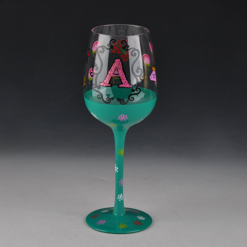 green color painted martini glass