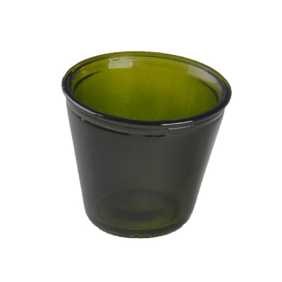 vetro verde candela vaso