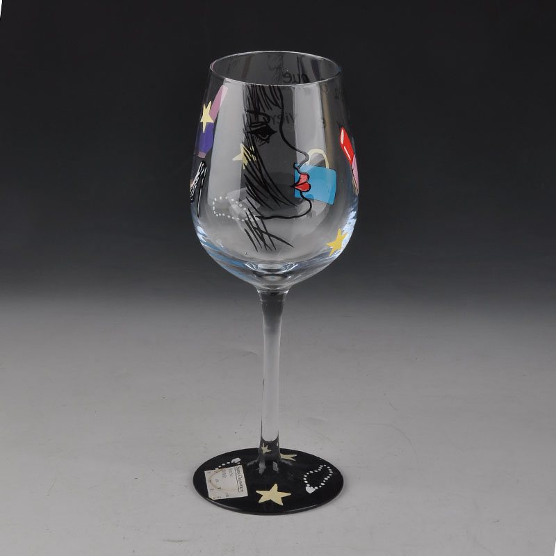 hand painted brandy glass with 230mm height