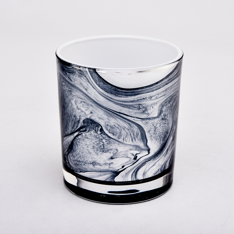 handmade 8oz unique design glass candle vessel home decor