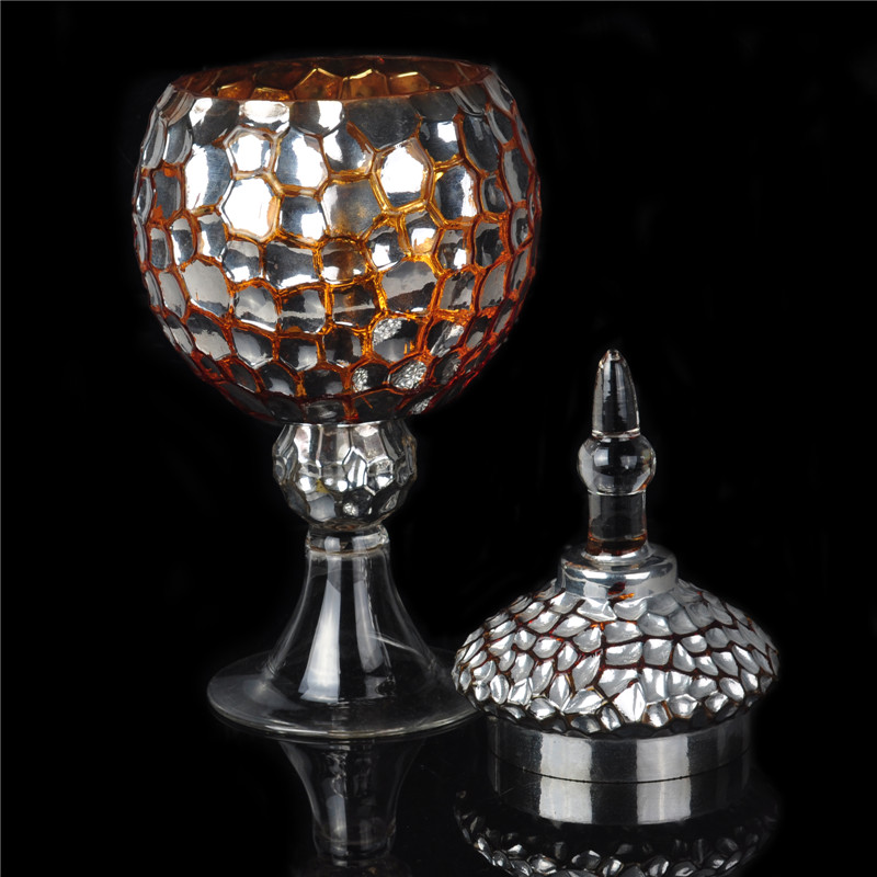 Vaso della candela votiva vetro con coperchio in vetro