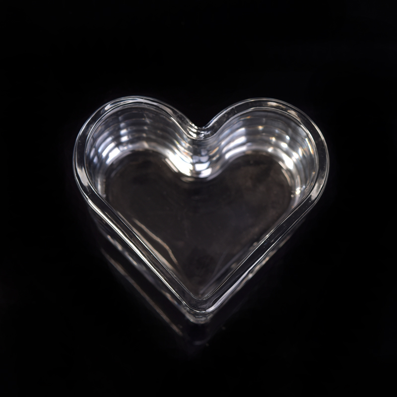 suporte de vela coração forma vidro tealight