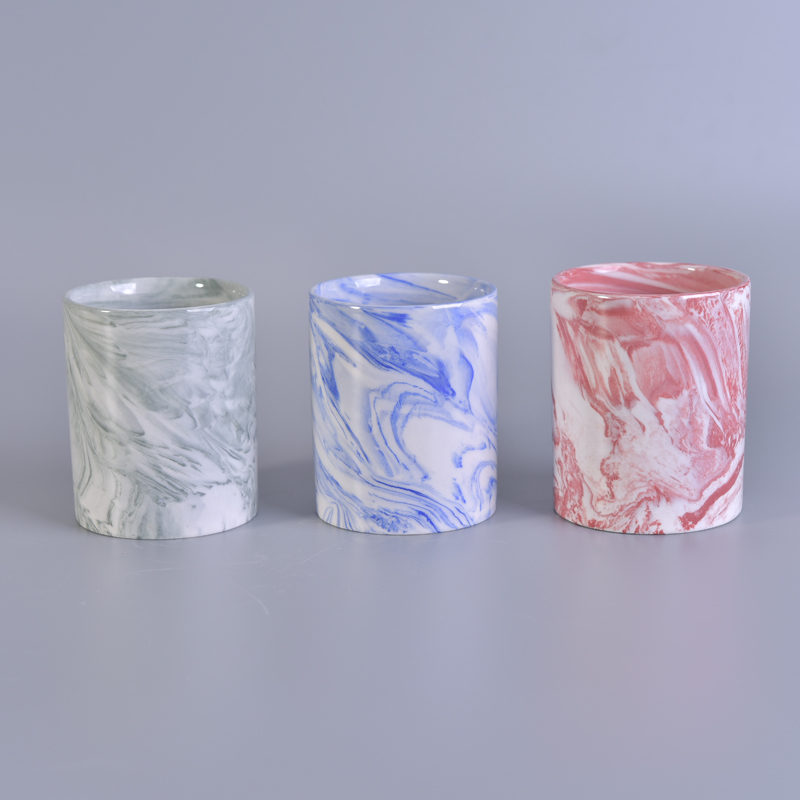 home deco 5 oz  marble ceramic candle holders