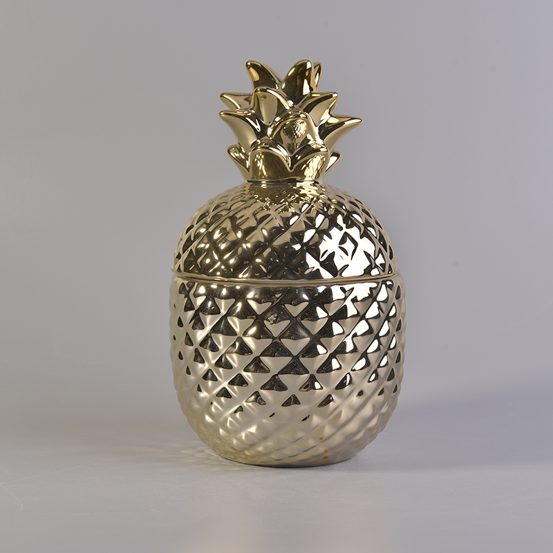 ceramiczny świecznik ananasowy w stylu art deco