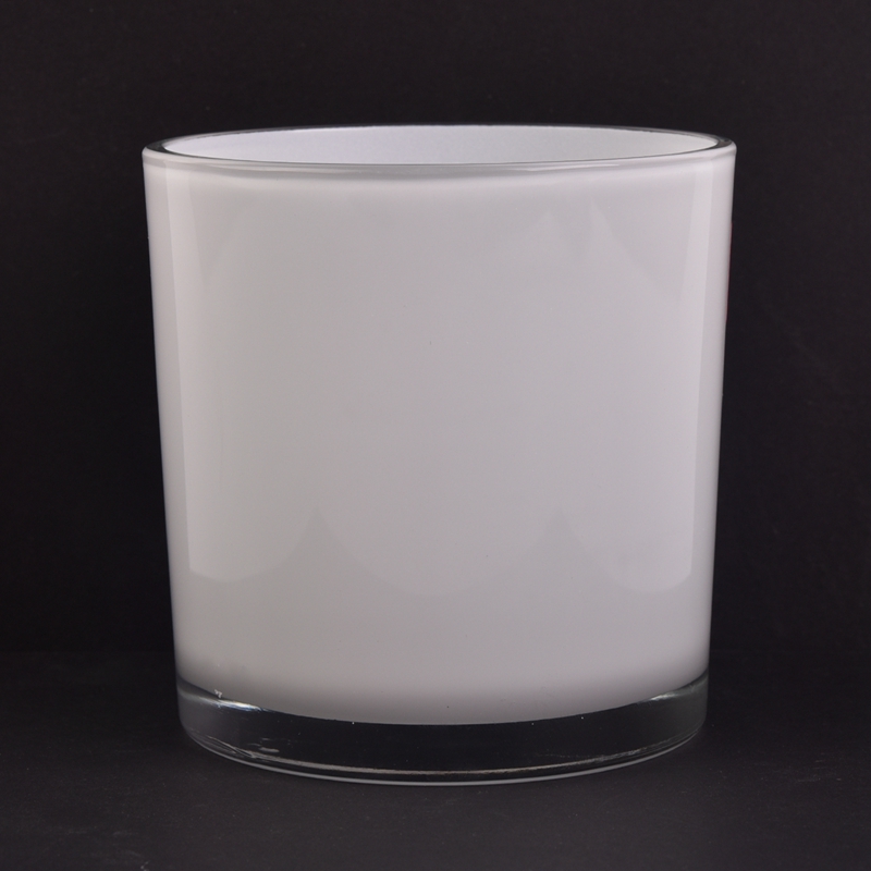 home decor 14oz white tall glass candle jar