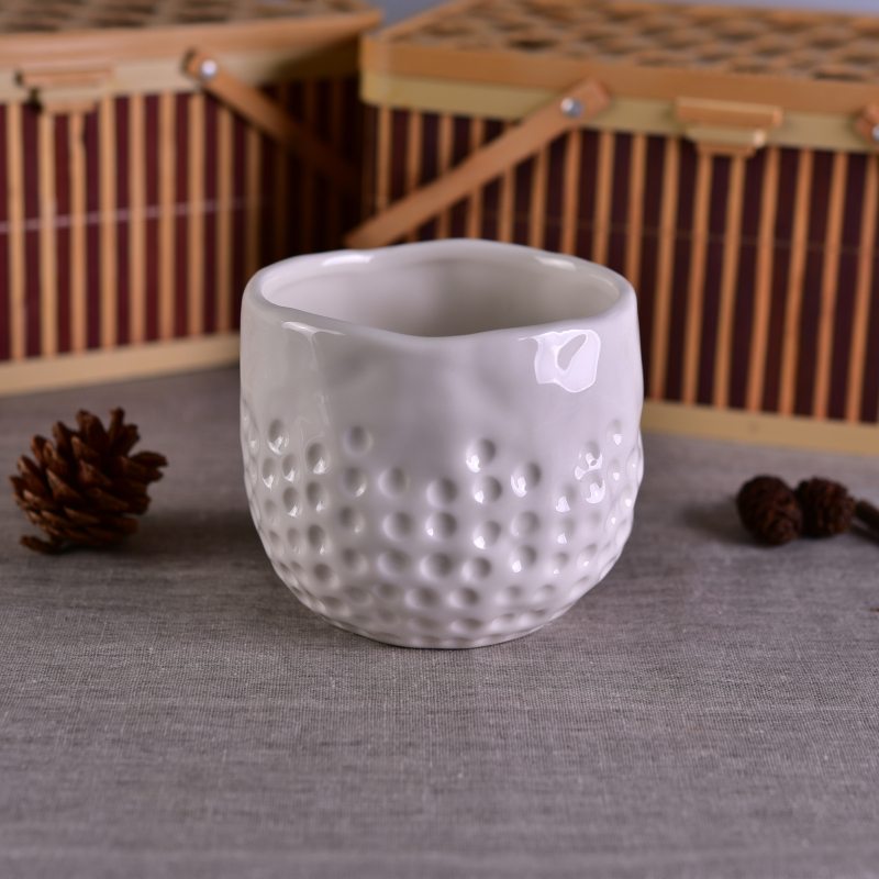 Home Decor kropki biały ceramiczny świecznik