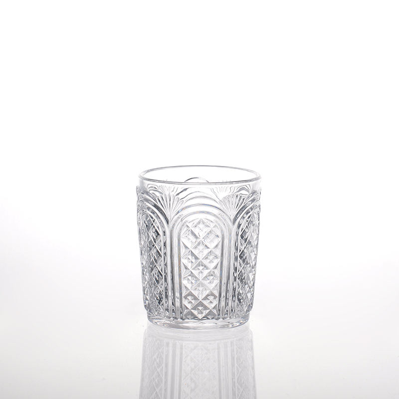 home decor engraved crystal glass candle jar