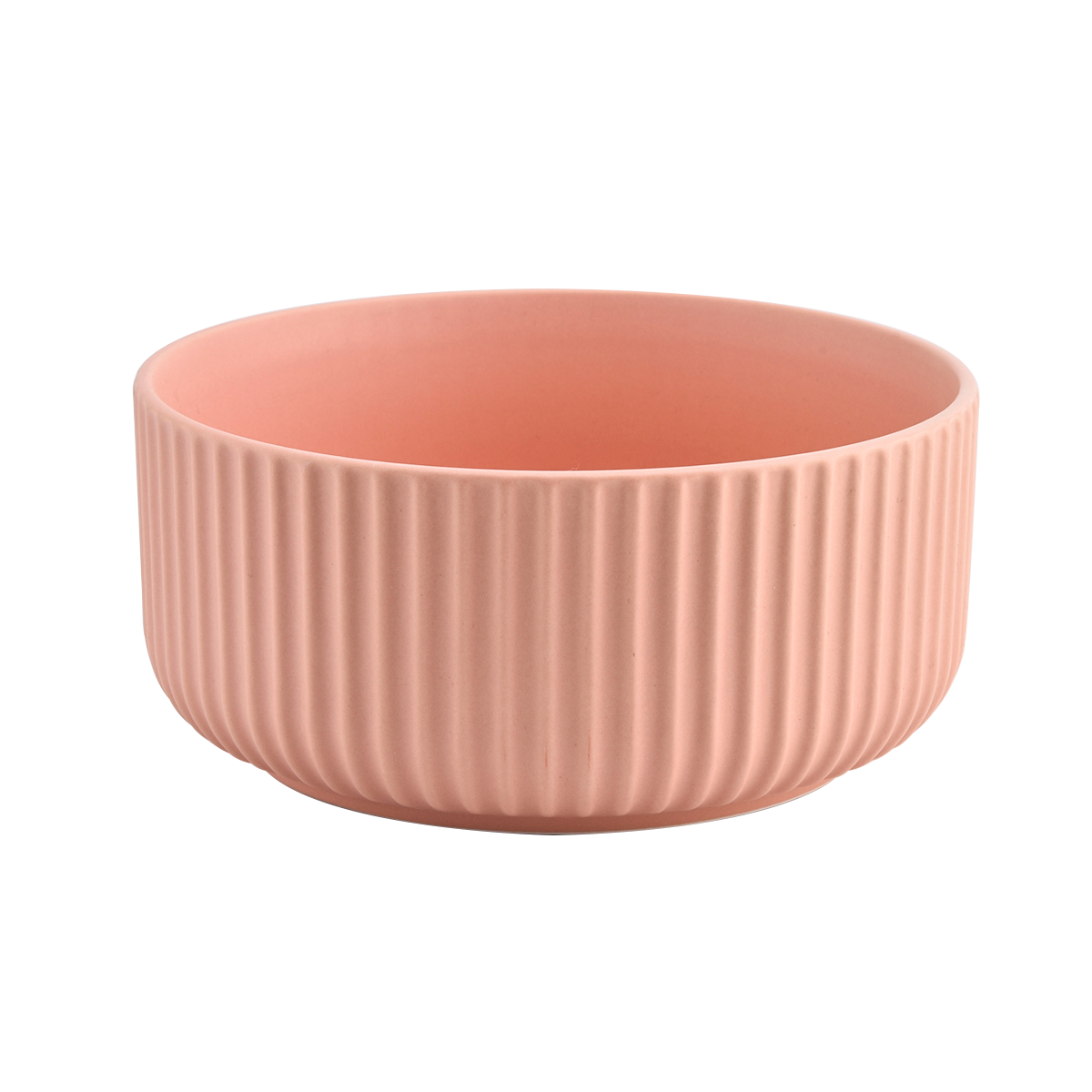 家の装飾ピンク3芯Striperセラミックキャンドルジャー