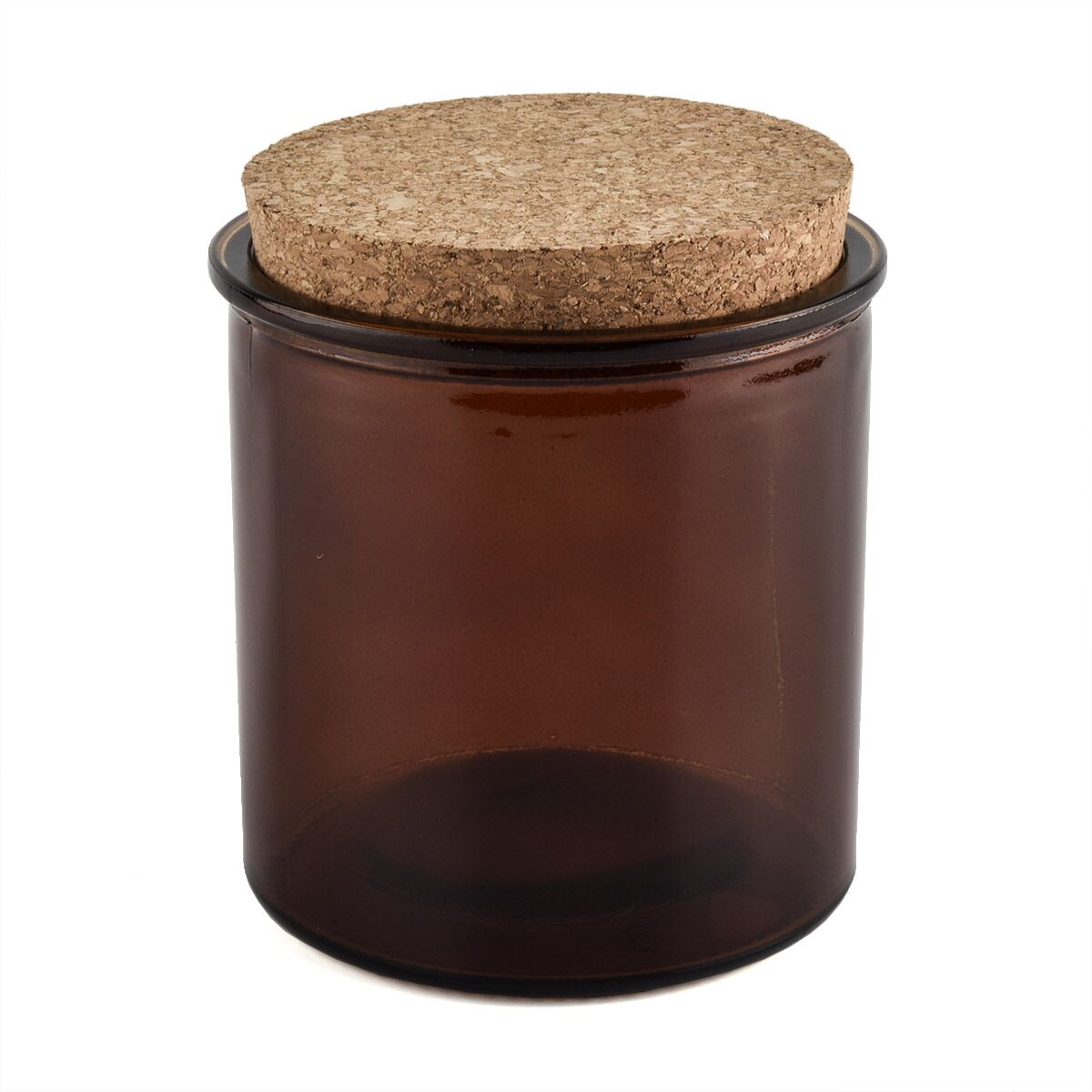 hot sales 15oz amber glass candle jar with cork lid