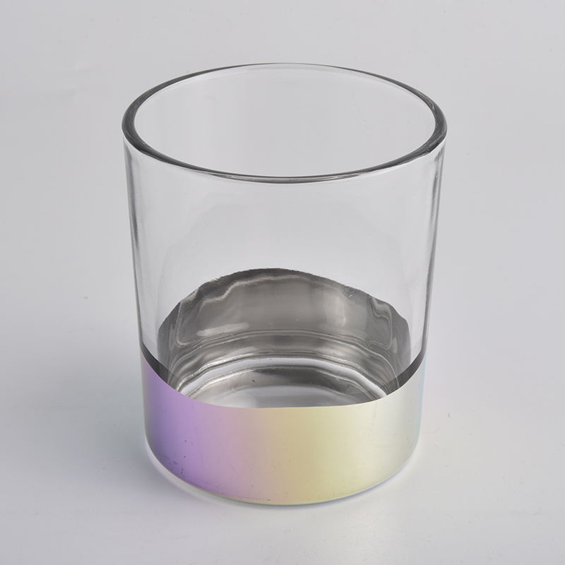 Tarro de vela de vidrio con fondo iridiscente 400ml