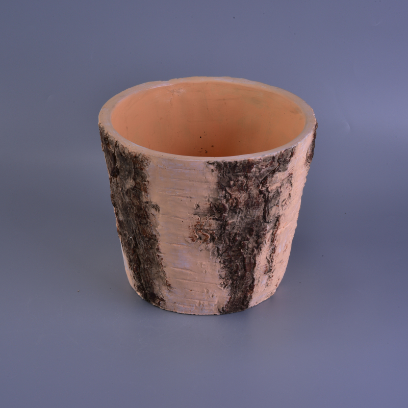 grande superficie ruvida rotonda in ceramica vaso di candela