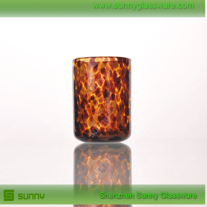 Leopard-Druck-Kerzenhalter Glas