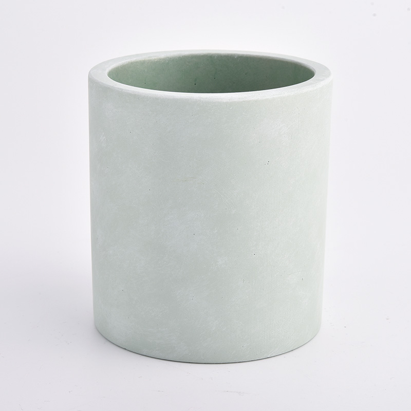 light green concrete container for candle making