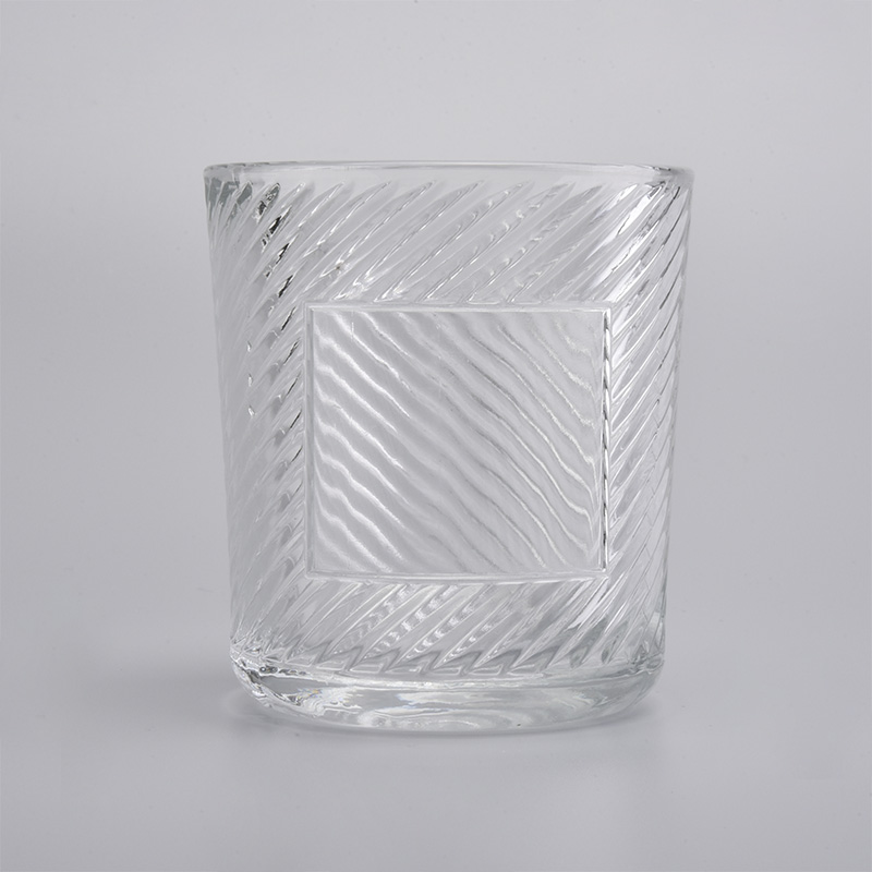 frascos de vela de vidro 10oz de luxo com etiqueta de metal