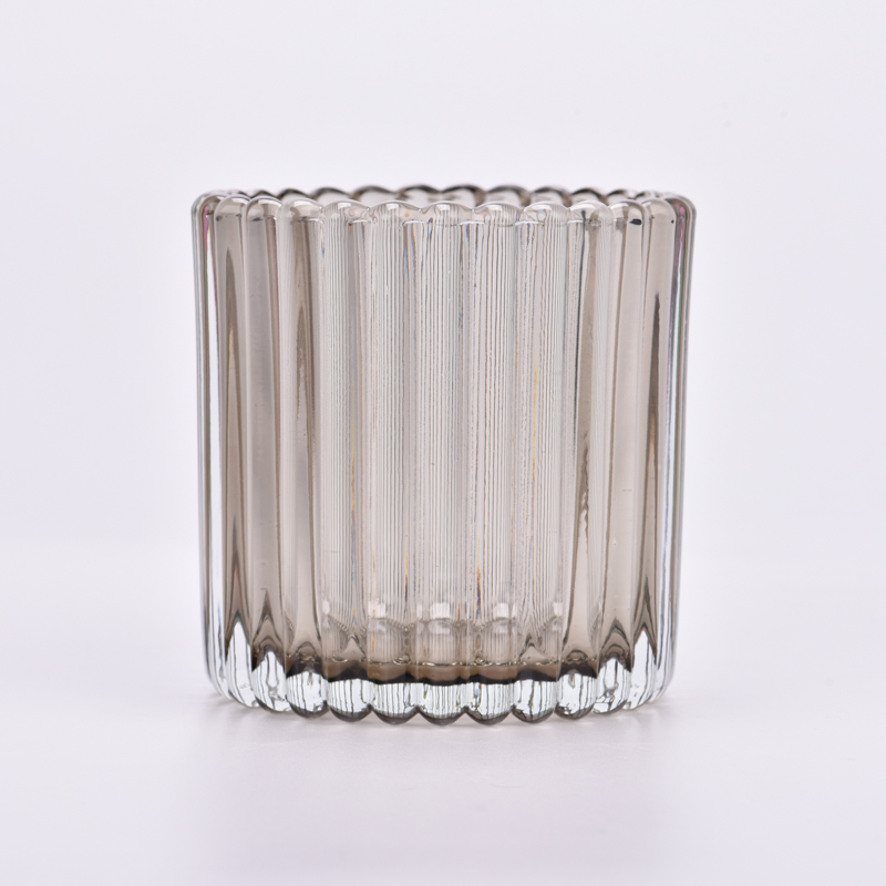 Scegli di vetro vuoto di lusso per candele a strisce fornitori di vasi di vetro